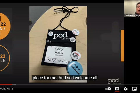 Screenshot of the POD22 presidential address video