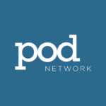 POD Network logo in white on a blue field