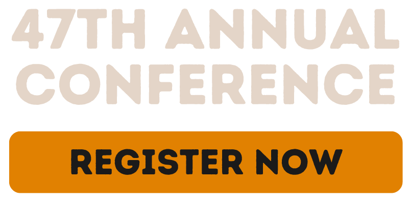47th annual conference title with a register now button beneath itnow
