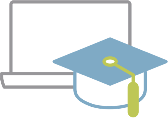 icon: graduation cap in front of an open laptop